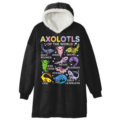 Axolotls Of The World Axolotl Kawaii Animals Salamander Hooded Wearable Blanket
