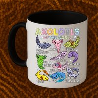 Axolotls Of The World Axolotl Kawaii Animals Salamander Mug