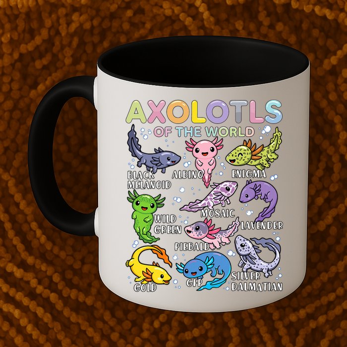 Axolotls Of The World Axolotl Kawaii Animals Salamander Mug