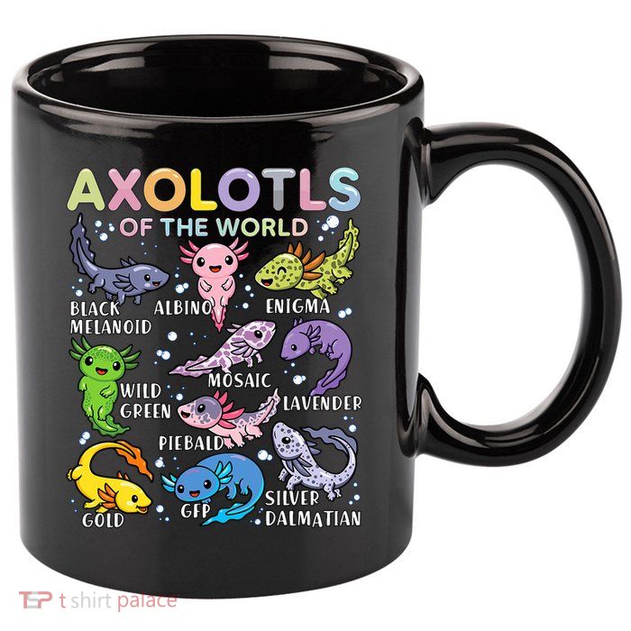 Axolotls Of The World Axolotl Kawaii Animals Salamander 11oz C Handle Ceramic Mug