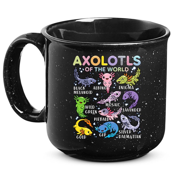 Axolotls Of The World Axolotl Kawaii Animals Salamander 15oz Campfire Ceramic Mug