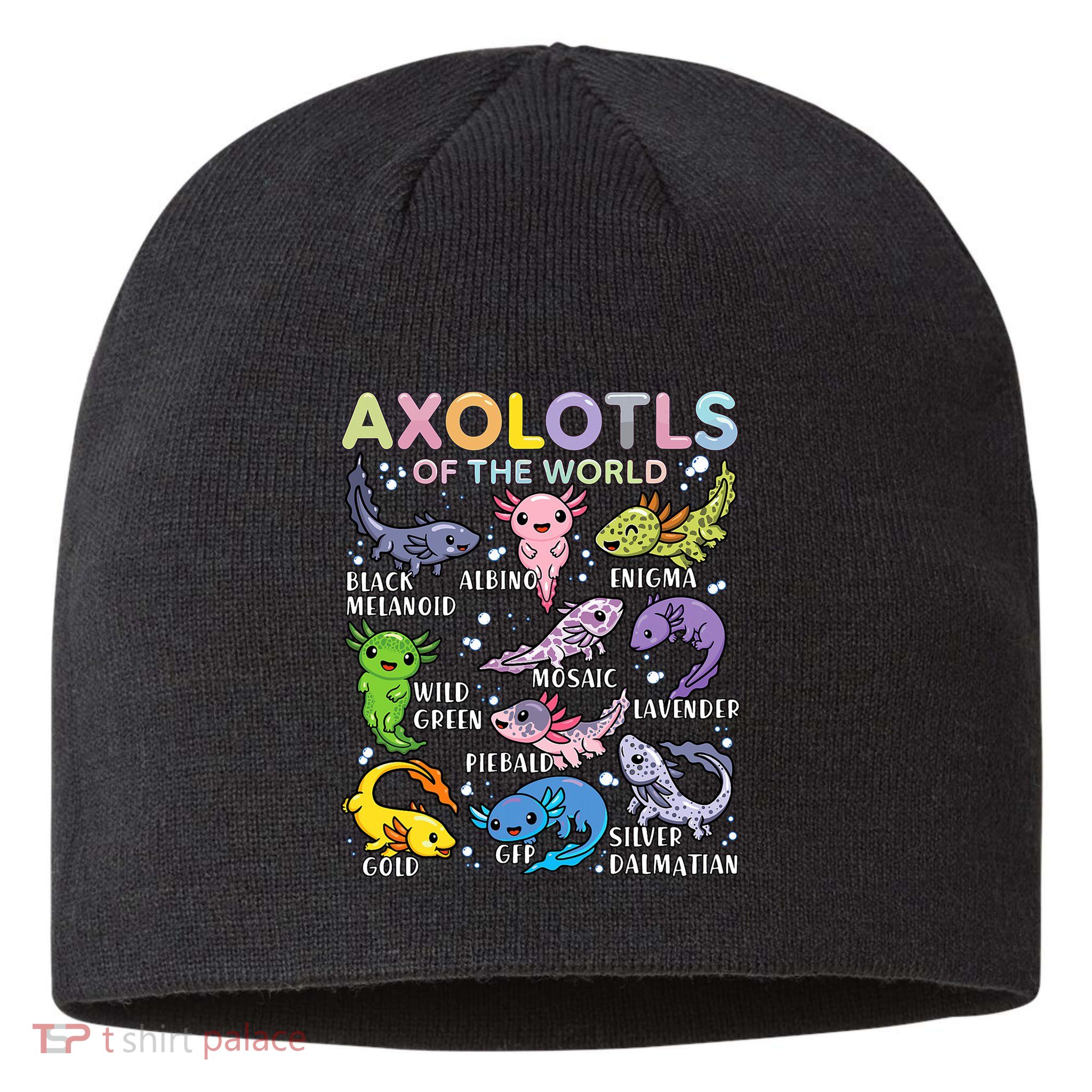 Axolotls Of The World Axolotl Kawaii Animals Salamander Sustainable Beanie