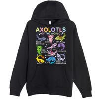 Axolotls Of The World Axolotl Kawaii Animals Salamander Premium Pullover Hoodie