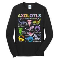 Axolotls Of The World Axolotl Kawaii Animals Salamander Tall Long Sleeve T-Shirt