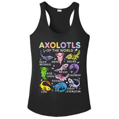 Axolotls Of The World Axolotl Kawaii Animals Salamander Ladies PosiCharge Competitor Racerback Tank