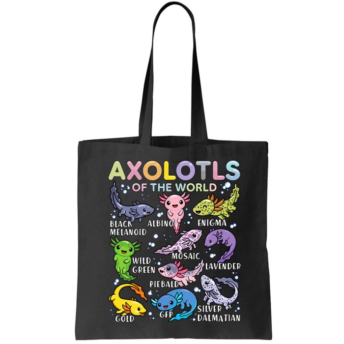Axolotls Of The World Axolotl Kawaii Animals Salamander Bag
