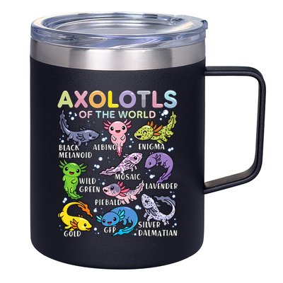 Axolotls Of The World Axolotl Kawaii Animals Salamander 12oz Stainless Steel Coffee Mug