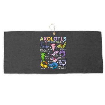 Axolotls Of The World Axolotl Kawaii Animals Salamander Large Microfiber Waffle Golf Towel