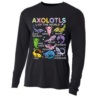 Axolotls Of The World Axolotl Kawaii Animals Salamander Cooling Performance Long Sleeve Crew