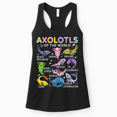 Axolotls Of The World Axolotl Kawaii Animals Salamander Womens Tank Top