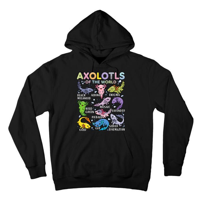 Axolotls Of The World Axolotl Kawaii Animals Salamander Tall Hoodie