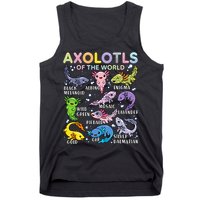 Axolotls Of The World Axolotl Kawaii Animals Salamander Tank Top