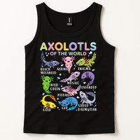 Axolotls Of The World Axolotl Kawaii Animals Salamander Tank Top