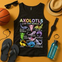 Axolotls Of The World Axolotl Kawaii Animals Salamander Tank Top