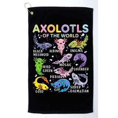 Axolotls Of The World Axolotl Kawaii Animals Salamander Golf Towel