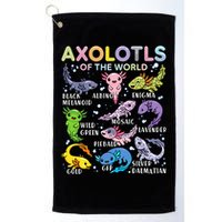 Axolotls Of The World Axolotl Kawaii Animals Salamander Golf Towel