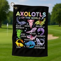 Axolotls Of The World Axolotl Kawaii Animals Salamander Golf Towel