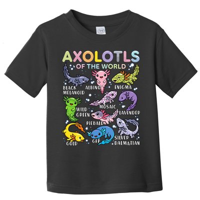 Axolotls Of The World Axolotl Kawaii Animals Salamander Toddler T-Shirt