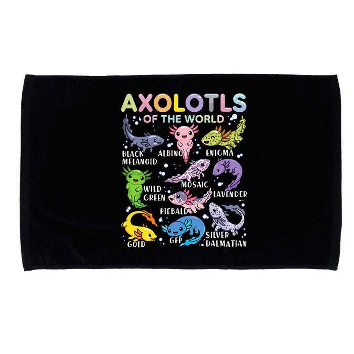 Axolotls Of The World Axolotl Kawaii Animals Salamander Microfiber Hand Towel