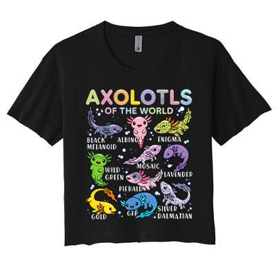 Axolotls Of The World Axolotl Kawaii Animals Salamander Crop Top