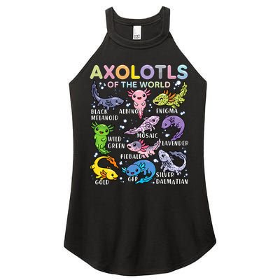 Axolotls Of The World Axolotl Kawaii Animals Salamander Women's Perfect Tri Rocker Tank