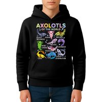 Axolotls Of The World Axolotl Kawaii Animals Salamander Kids Hoodie