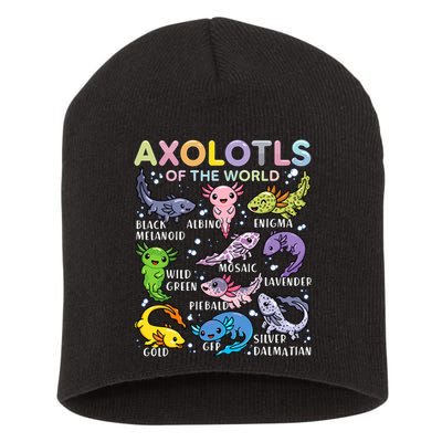 Axolotls Of The World Axolotl Kawaii Animals Salamander Short Acrylic Beanie