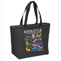Axolotls Of The World Axolotl Kawaii Animals Salamander Zip Tote Bag