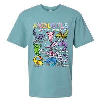 Axolotls Of The World Axolotl Kawaii Animals Salamander Sueded Cloud Jersey T-Shirt