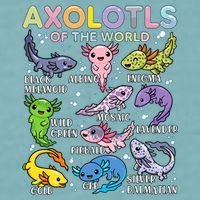 Axolotls Of The World Axolotl Kawaii Animals Salamander Sueded Cloud Jersey T-Shirt