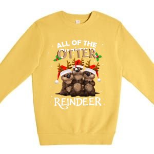 All Of The Otter Reindeer Christmas Funny Cute Gift Premium Crewneck Sweatshirt