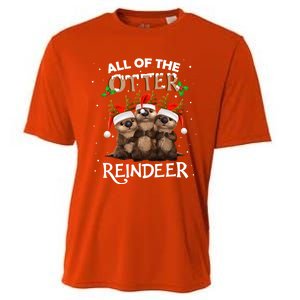 All Of The Otter Reindeer Christmas Funny Cute Gift Cooling Performance Crew T-Shirt