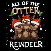All Of The Otter Reindeer Christmas Funny Cute Gift Backpack