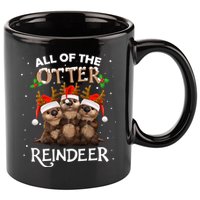 All Of The Otter Reindeer Christmas Funny Cute Gift 11oz C Handle Ceramic Mug