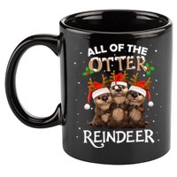 All Of The Otter Reindeer Christmas Funny Cute Gift 11oz C Handle Ceramic Mug