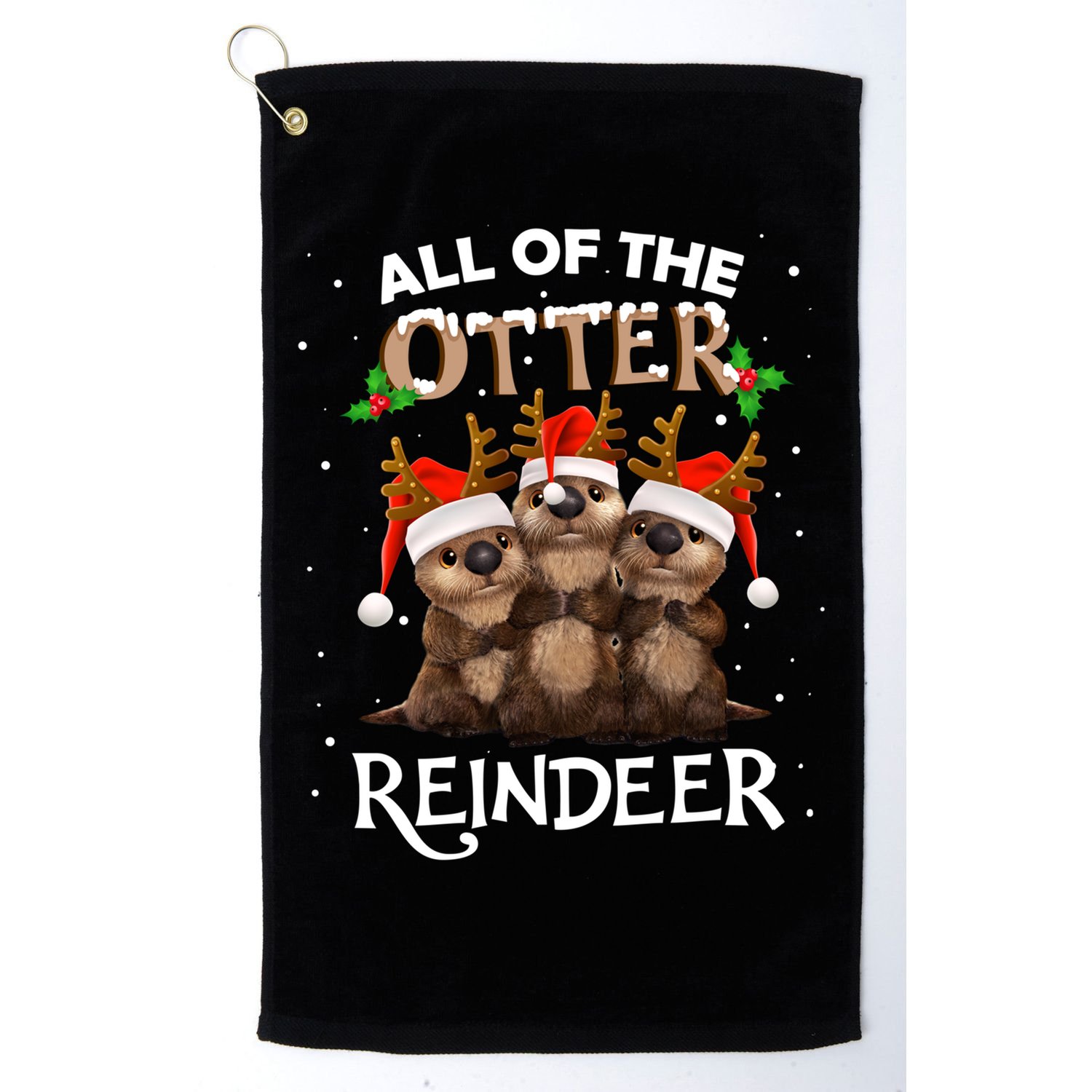 All Of The Otter Reindeer Christmas Funny Cute Gift Golf Towel