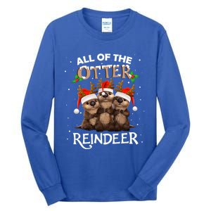 All Of The Otter Reindeer Christmas Funny Cute Gift Tall Long Sleeve T-Shirt