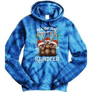 All Of The Otter Reindeer Christmas Funny Cute Gift Tie Dye Hoodie