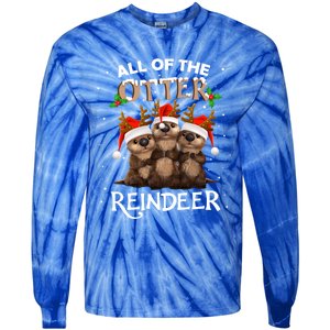 All Of The Otter Reindeer Christmas Funny Cute Gift Tie-Dye Long Sleeve Shirt