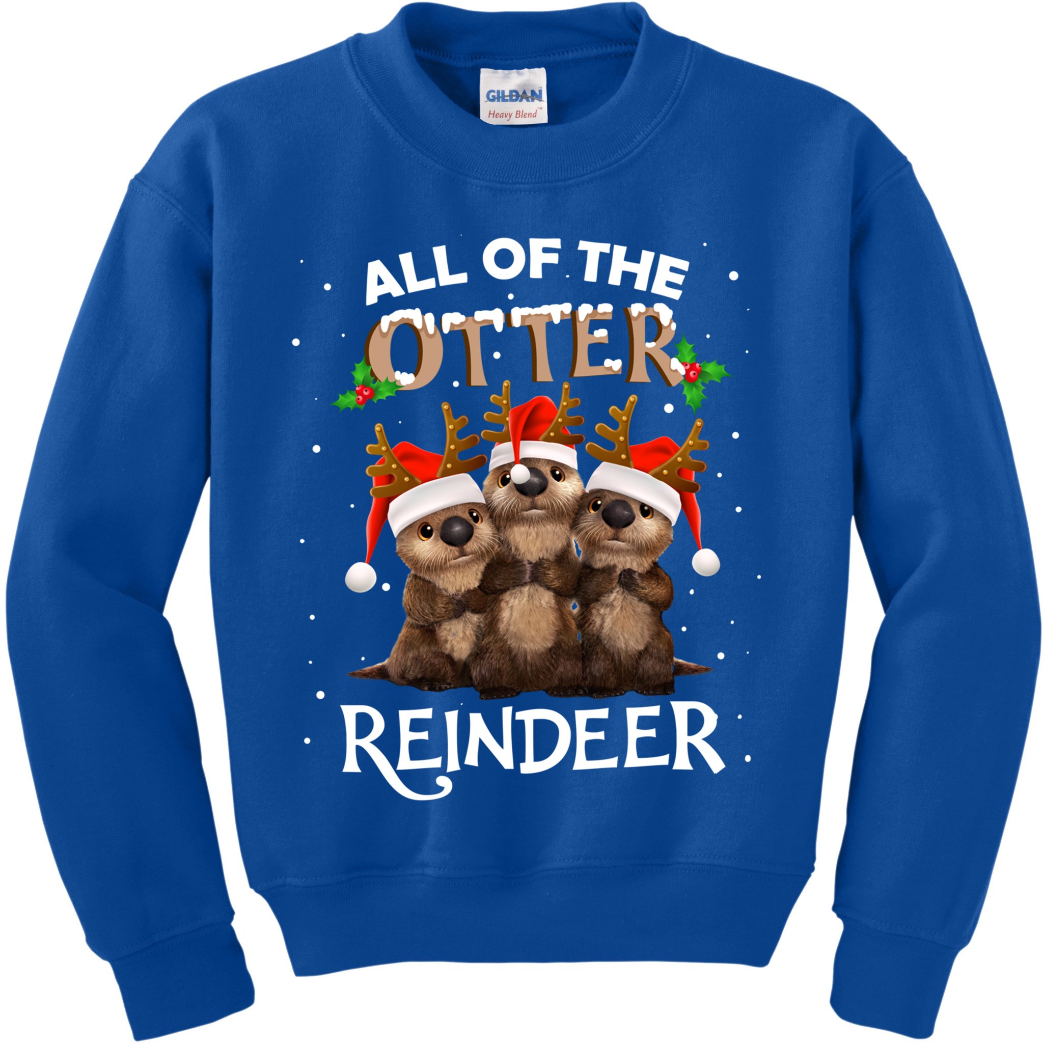 All Of The Otter Reindeer Christmas Funny Cute Gift Kids Sweatshirt