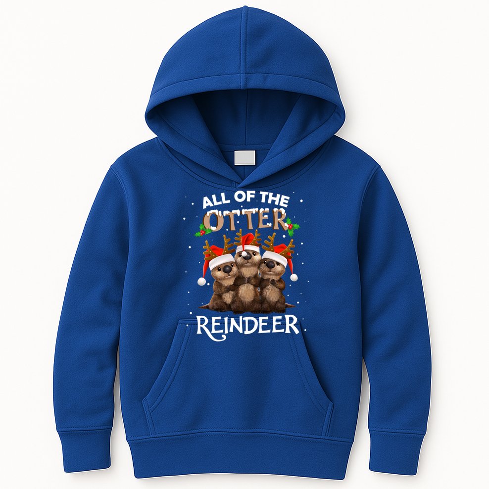 All Of The Otter Reindeer Christmas Funny Cute Gift Kids Hoodie