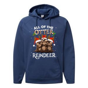 All Of The Otter Reindeer Christmas Funny Cute Gift Performance Fleece Hoodie