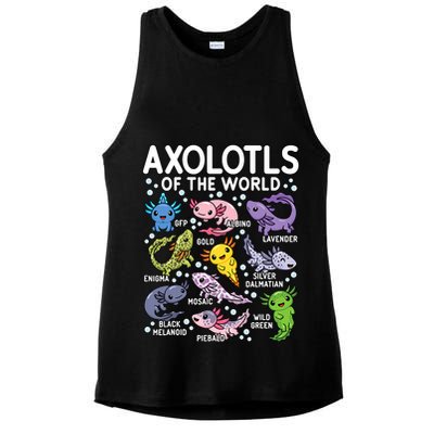 Axolotls Of The World Cute Kawaii Axolotl Ladies PosiCharge Tri-Blend Wicking Tank