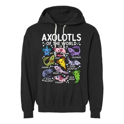 Axolotls Of The World Cute Kawaii Axolotl Garment-Dyed Fleece Hoodie
