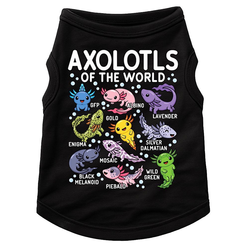 Axolotls Of The World Cute Kawaii Axolotl Doggie Tank