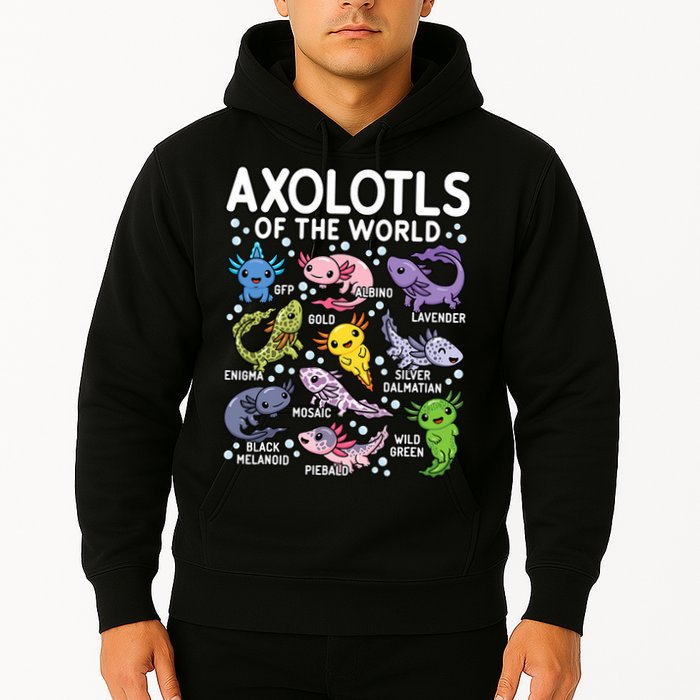 Axolotls Of The World Cute Kawaii Axolotl Hoodie