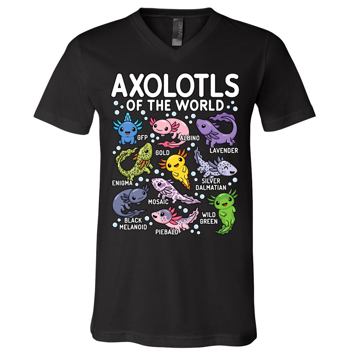 Axolotls Of The World Cute Kawaii Axolotl V-Neck T-Shirt