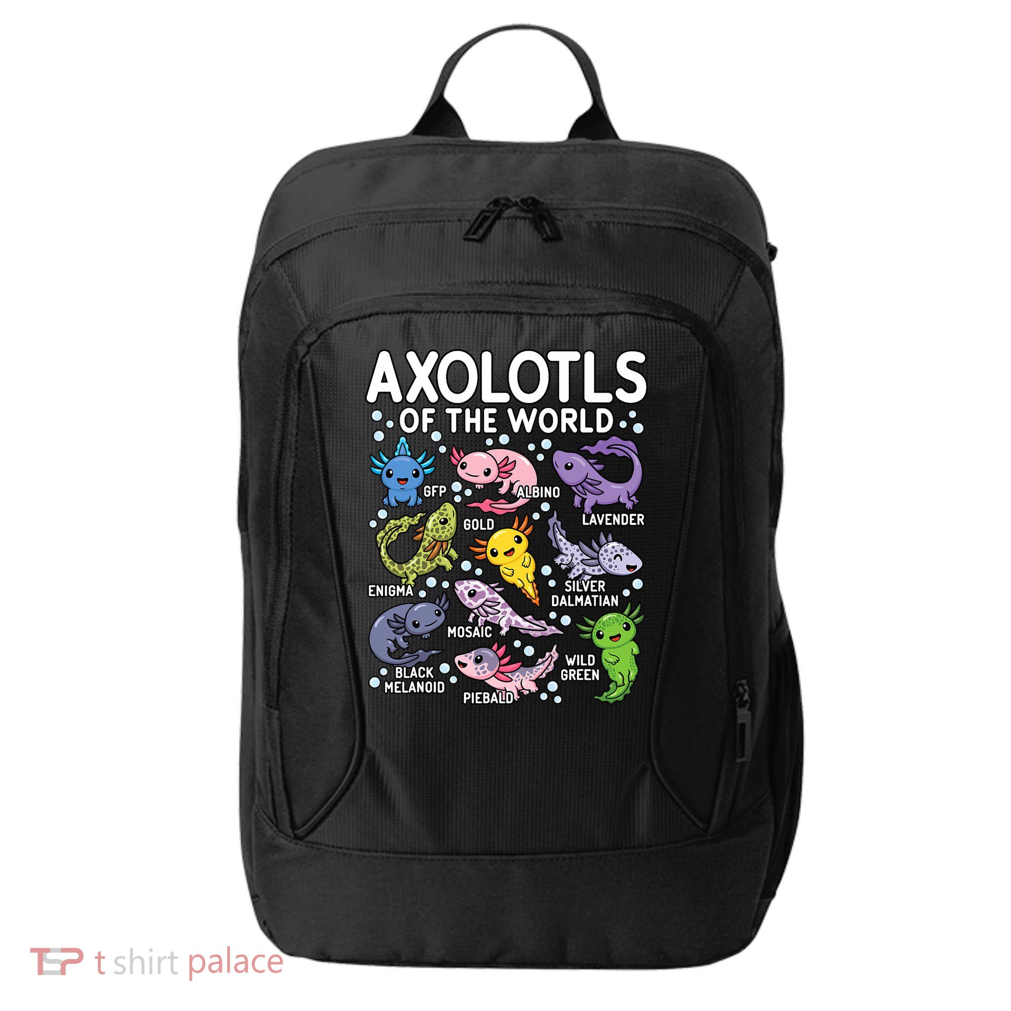 Axolotls Of The World Cute Kawaii Axolotl City Backpack