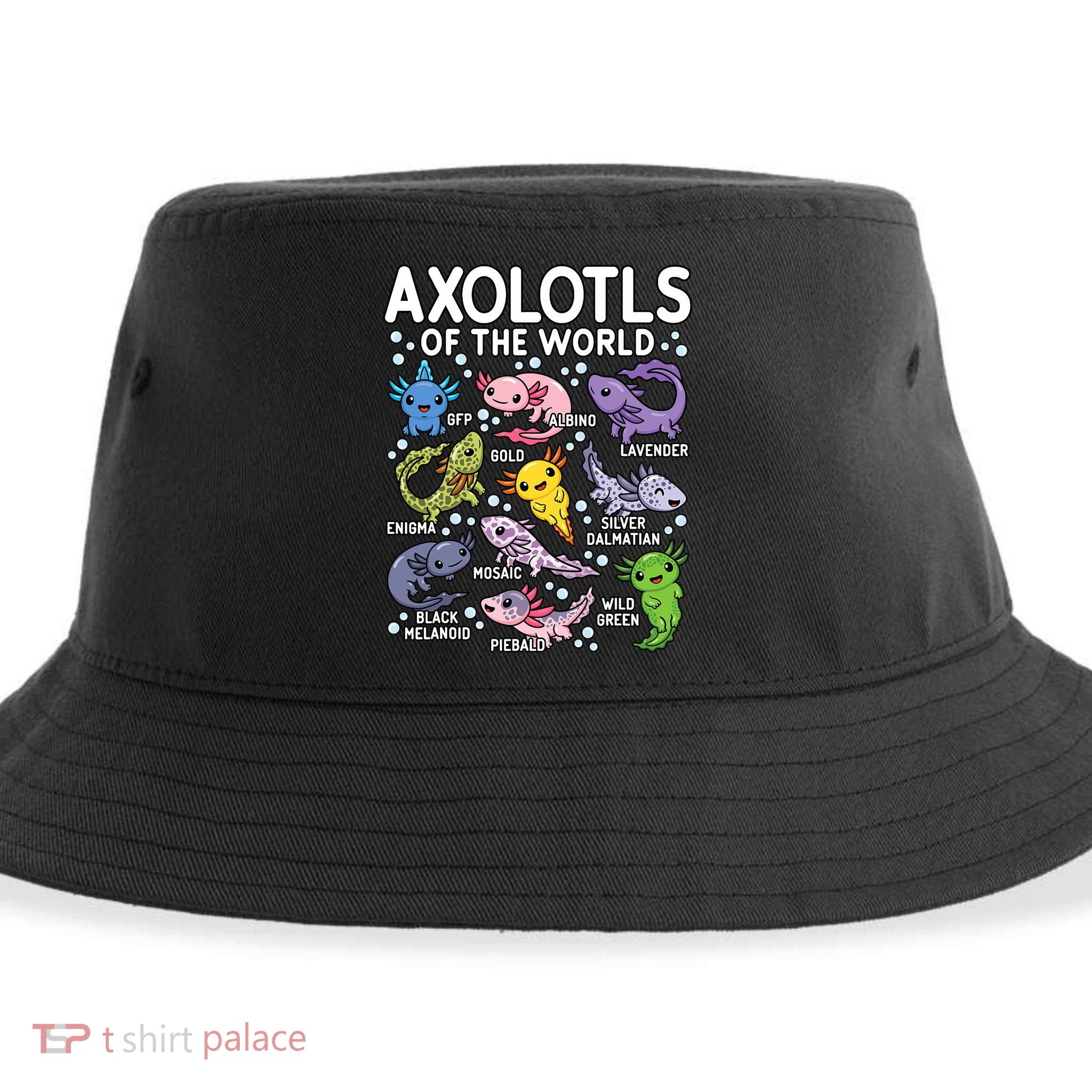 Axolotls Of The World Cute Kawaii Axolotl Sustainable Bucket Hat
