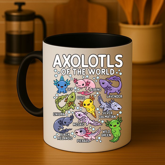 Axolotls Of The World Cute Kawaii Axolotl Mug